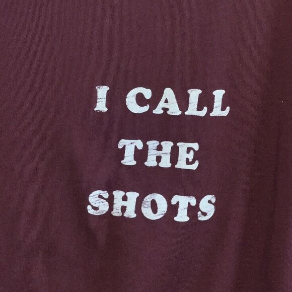 I Call The Shots Tee Woman’s Large Wine Short Sleeve Classic Graphic Cabincore - Picture 7 of 11